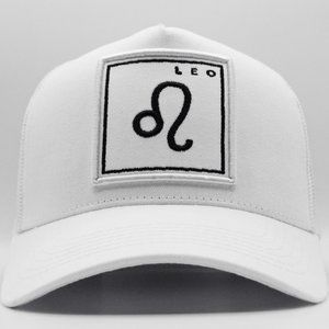 LEO Zodiac White Trucker Hat Mesh Snapback Cap